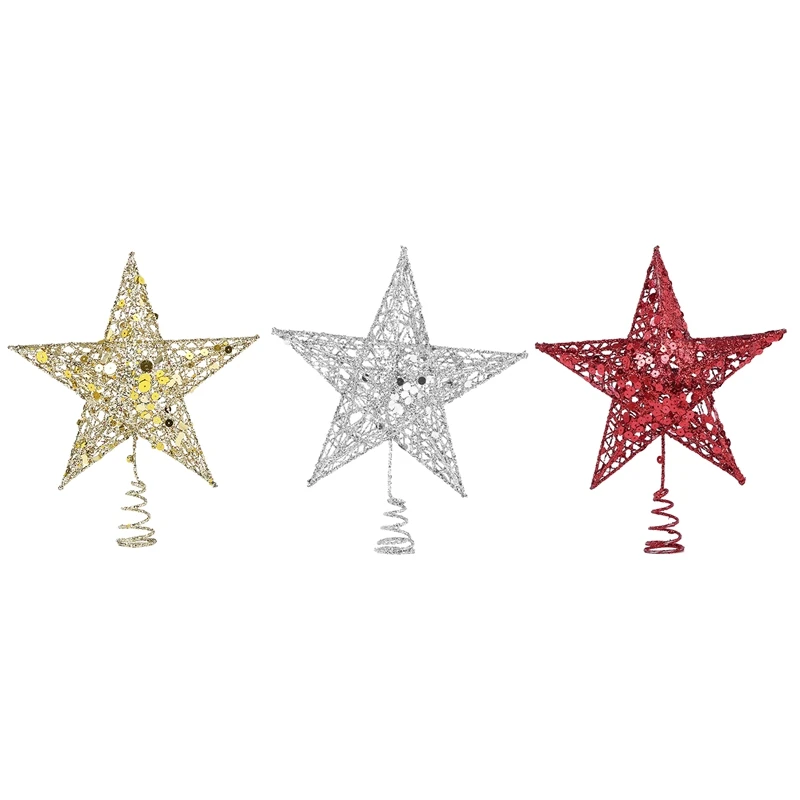 

25Cm Christmas Tree Star Top Hat New Year Decoration Sparkling Tree Top Star Of Bethlehem