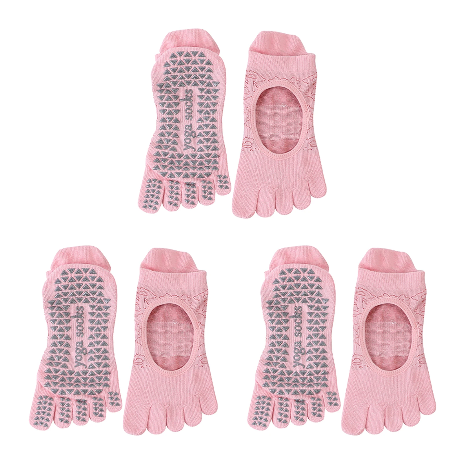 

3pair Yoga Socks Summer Breathable Five Toe Dance For Women Soft Sweat Absorbing Non Slip Pilates Ballet Home Fitness Practical