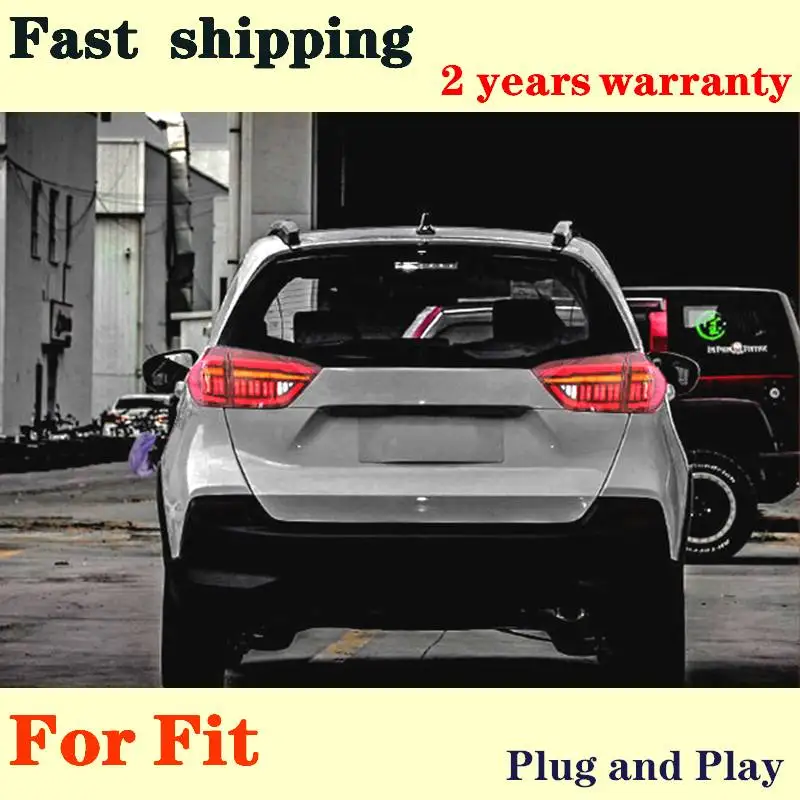 

Car ALL LED Tail Light For Honda FIT Jazz 2021 GR9 Taillights Dynamic Turn Signal Reversing Parking Lights Red Black Rear Lamp