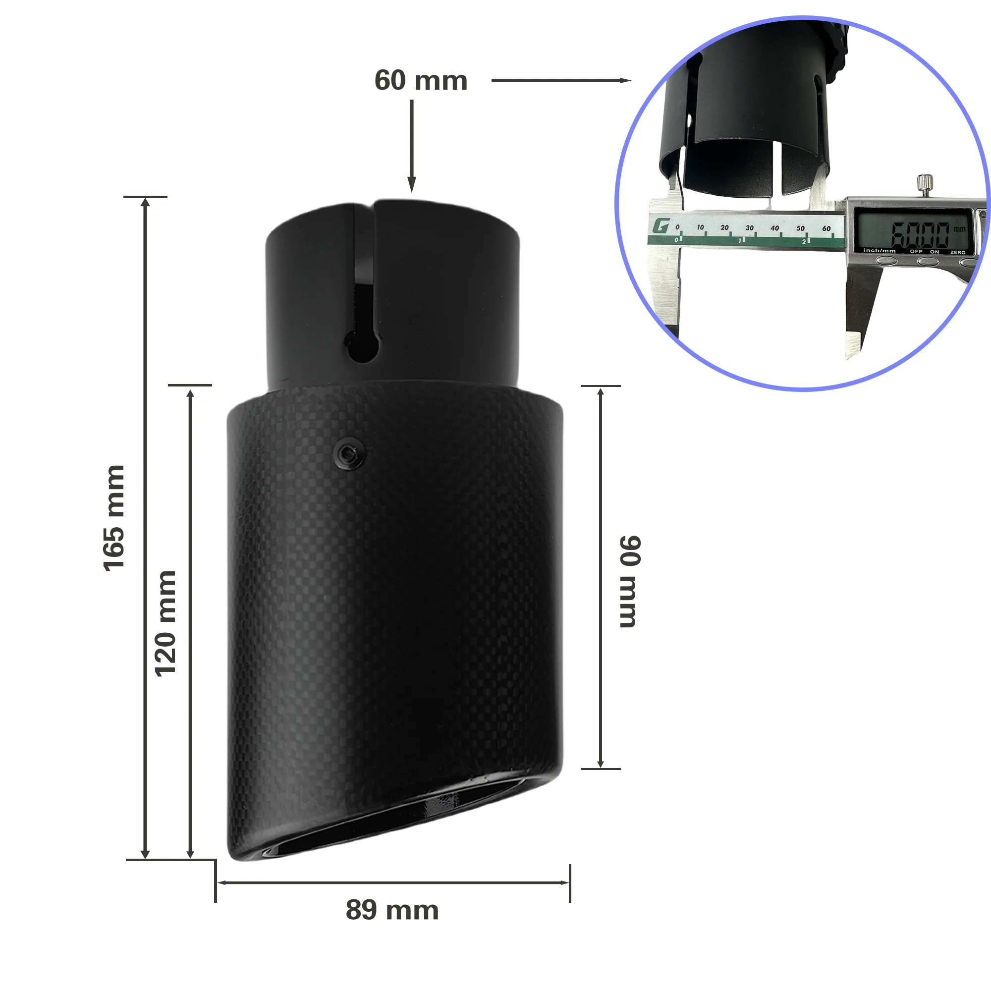 1 шт. автомобильный хвостовой горло из углеродного волокна, стальной ярко-черный, полотняного переплетения, матовый глушитель, наконечник выхлопной насадки