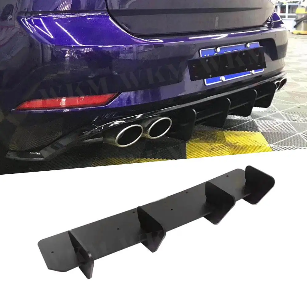 

High Quality ABS Rear Lip Diffuser Trim Cover For Volkswagen VW Golf VII MK7 7.5 GTI R Fins Shark Style Back Bumper Guard