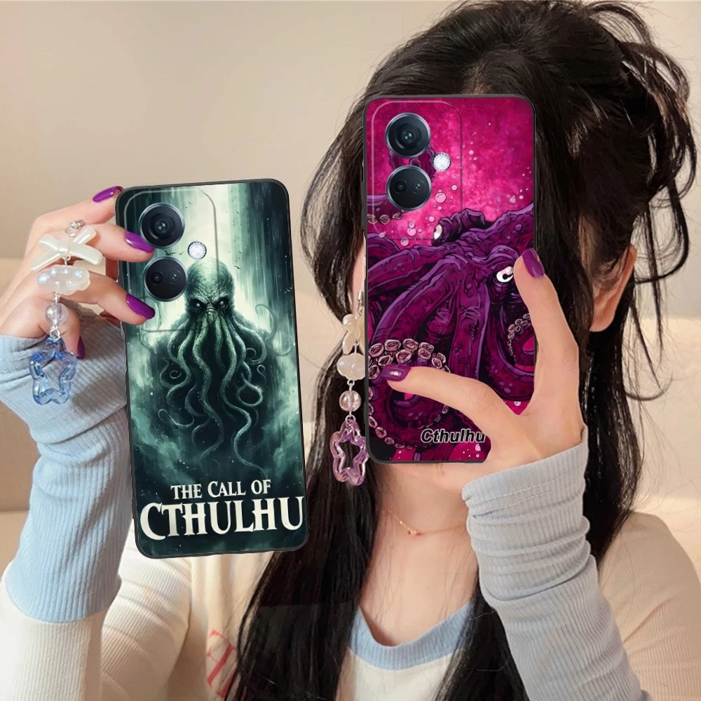 Большой Cthulhu Рисунок мобильный сотовый телефон фотоэлемент для OPPO Find X5 X3 X2 A93 Reno 8 7