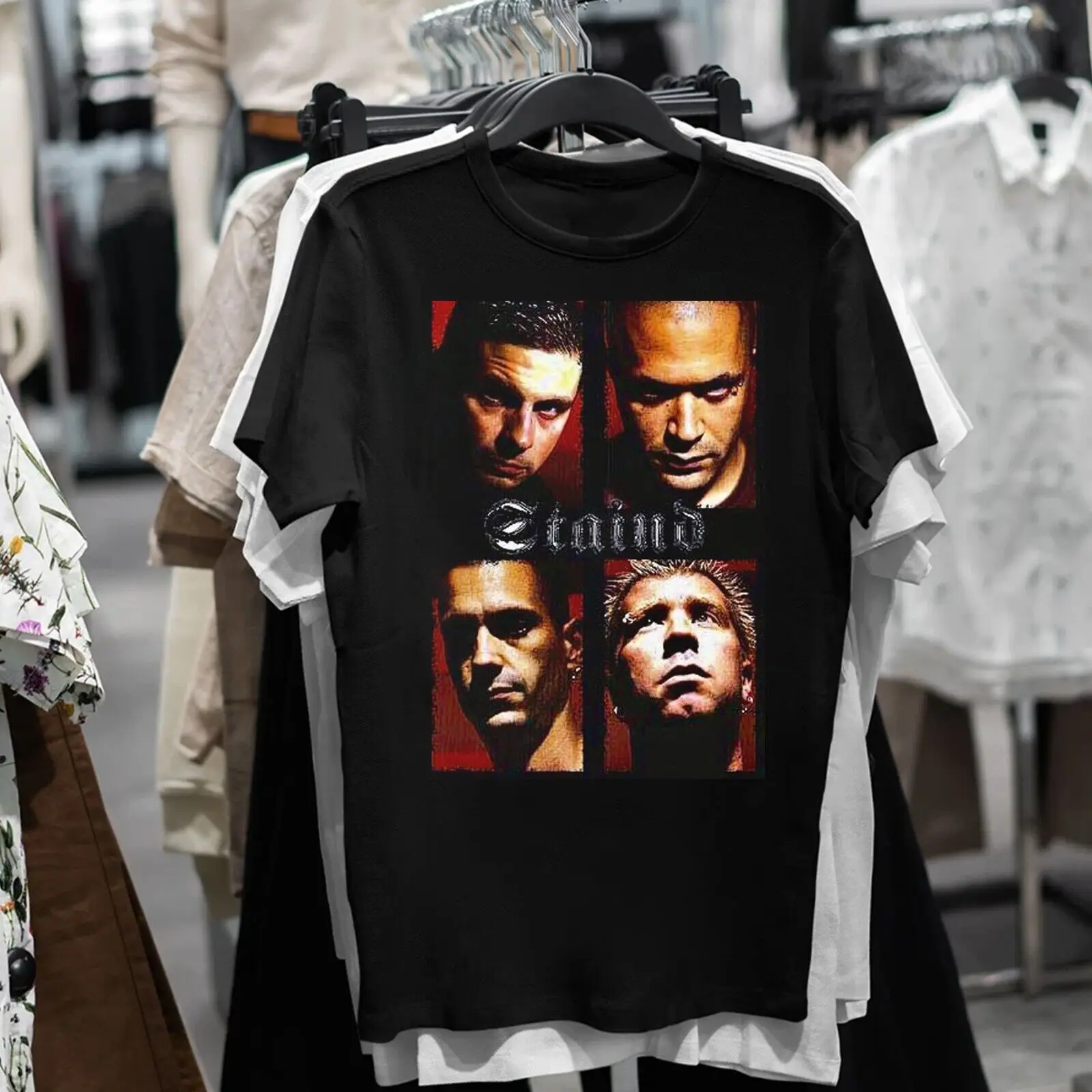 Редкая мужская футболка Staind Siganture Band S 5XL 2D242