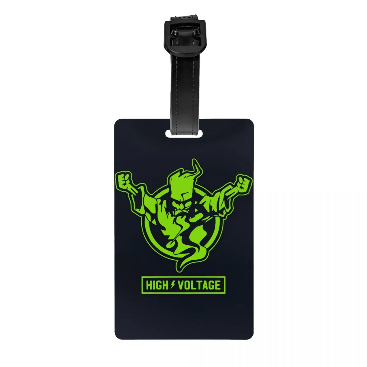 

Custom High Voltage Thunderdome Luggage Tag With Name Card Hardcore Gabber Privacy Cover ID Label for Travel Bag Suitcase