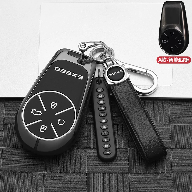 

Автомобильный силиконовый чехол для дистанционного управления из цинкового сплава, держатель для ключей, цепочка для Chery Exeed VX RX CDM \ LX PHEV 2024, автоаксессуары
