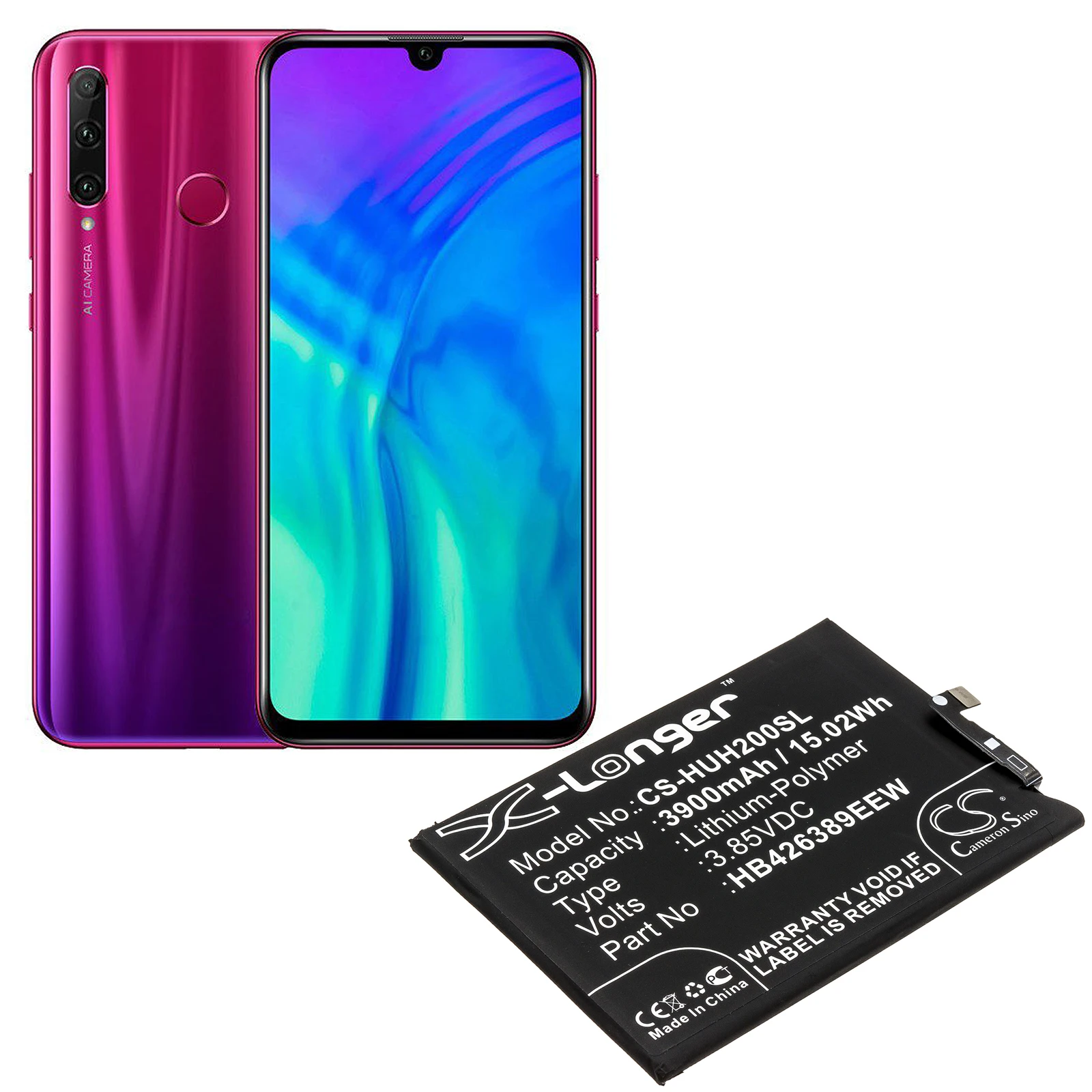 Литий-полимерный аккумулятор 3900 мАч 3 85 В Втч стандартная батарея для Huawei Honor 20 Youth