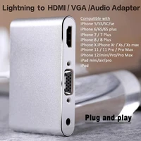 1080p hdtv otg cable lightning to vga audio video hdmi compatible adapter extend for iphone 12 11xxs8p87pipad airminiipod