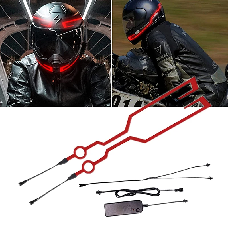 

Motorcycle Helmet LED cold light Strip EL Waterproof Sticker 4 Flashing Warning Lights Night Riding Helmet Accessories