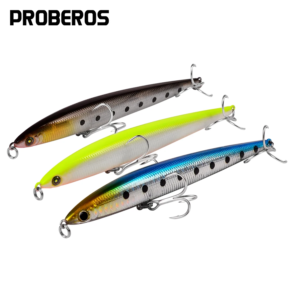 

PROBEROS 5PCS Pencil Wobbler 13cm-27.5g Sinking Fishing Lure With 4# Matte Tin Hooks Artificial Hard Bait Bass Fishing Baits