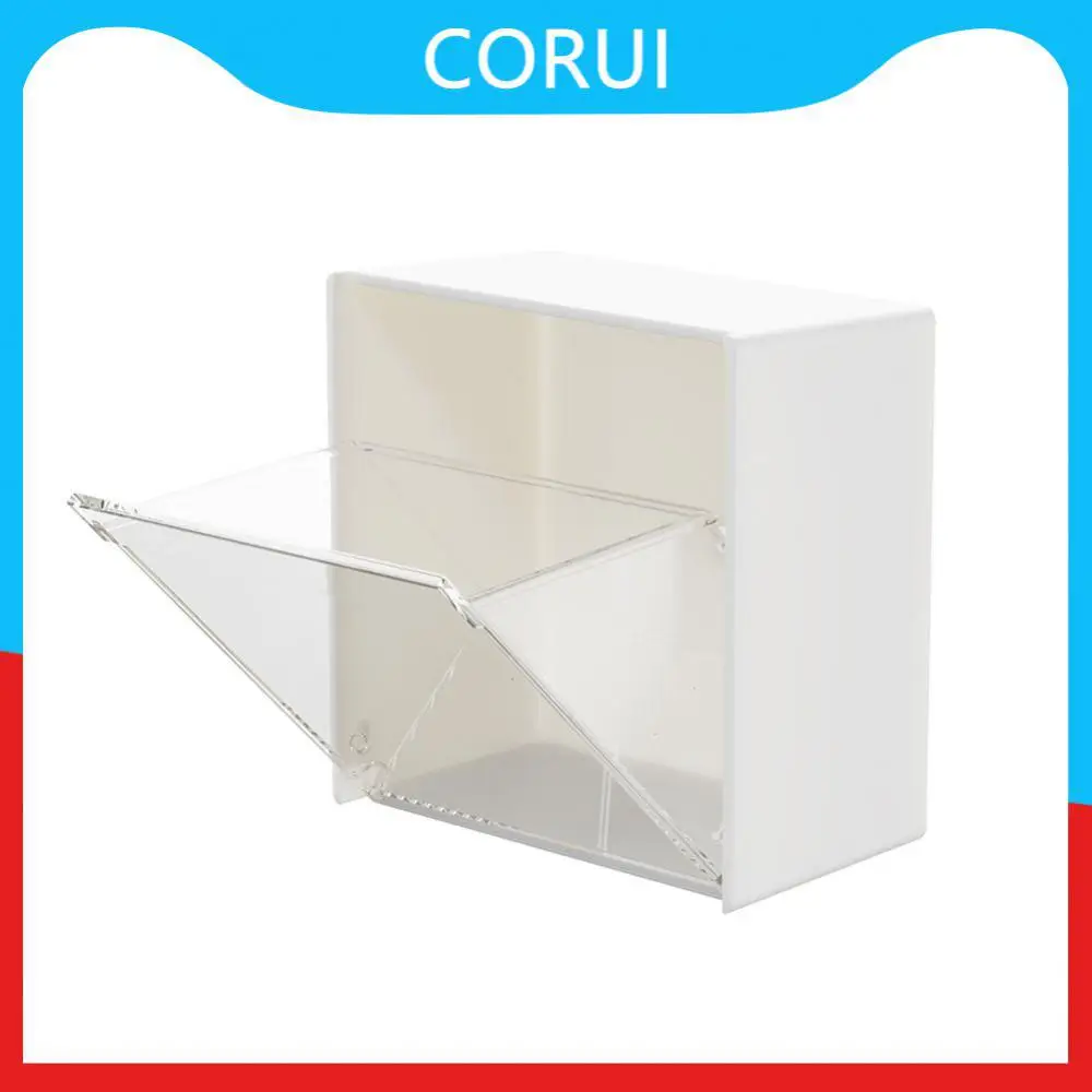 

1pcs Lipstick Storage Box No Drilling Transparent Flip Storage Box Wall Mounted Punch-free Storage Dispenser Multifunctional