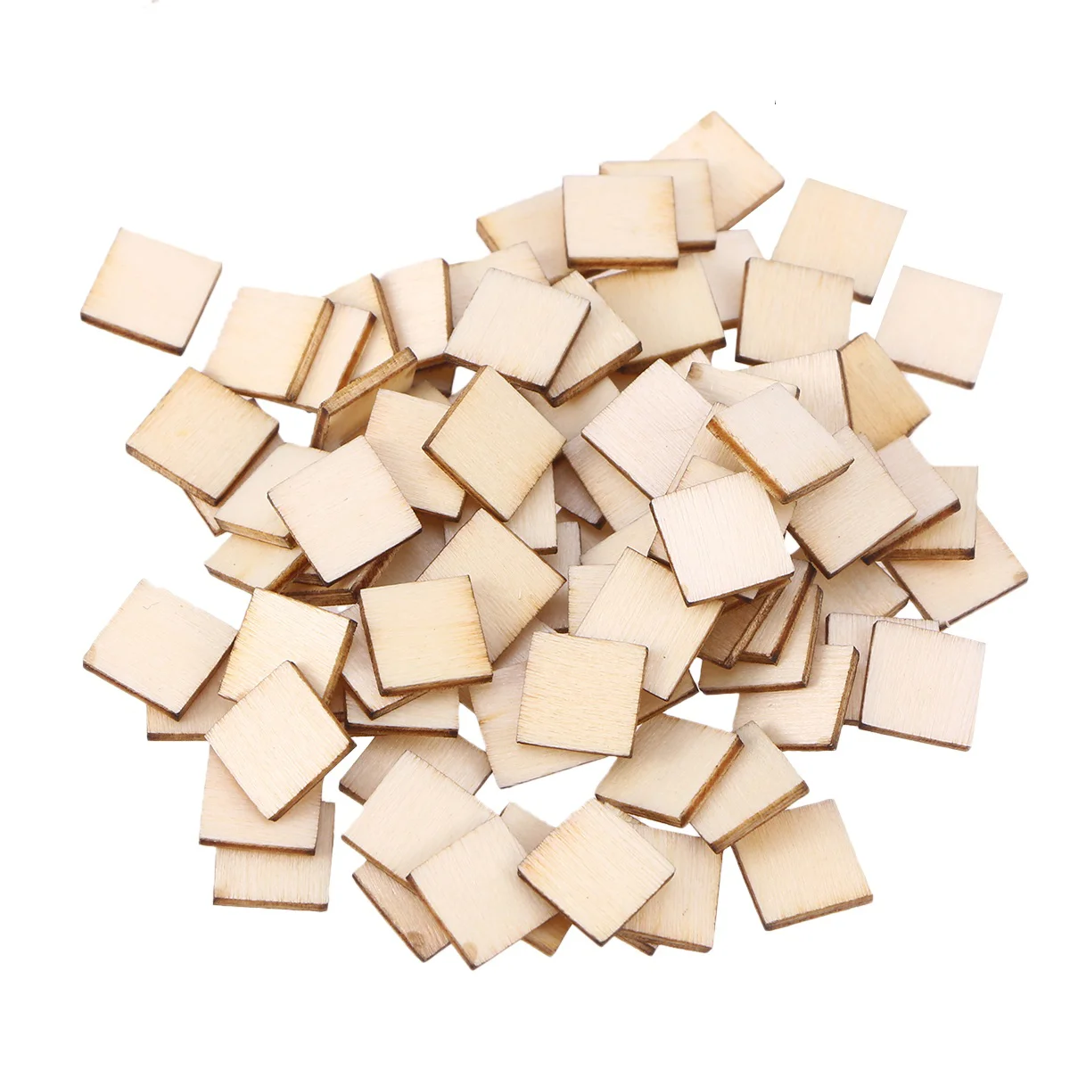 

200 Pcs Square Wood Slices Blank Wood Pieces Unfinished DIY Plaque for Painting Crafts 25MM