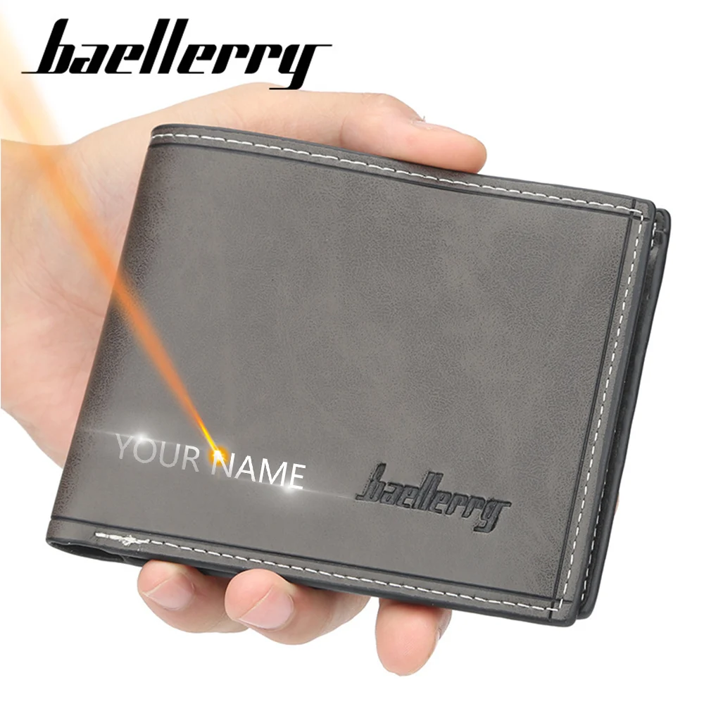 

Baellerry New Men Wallets Short Name Customized Card Holder Male Purse High Quality Wallet For Men