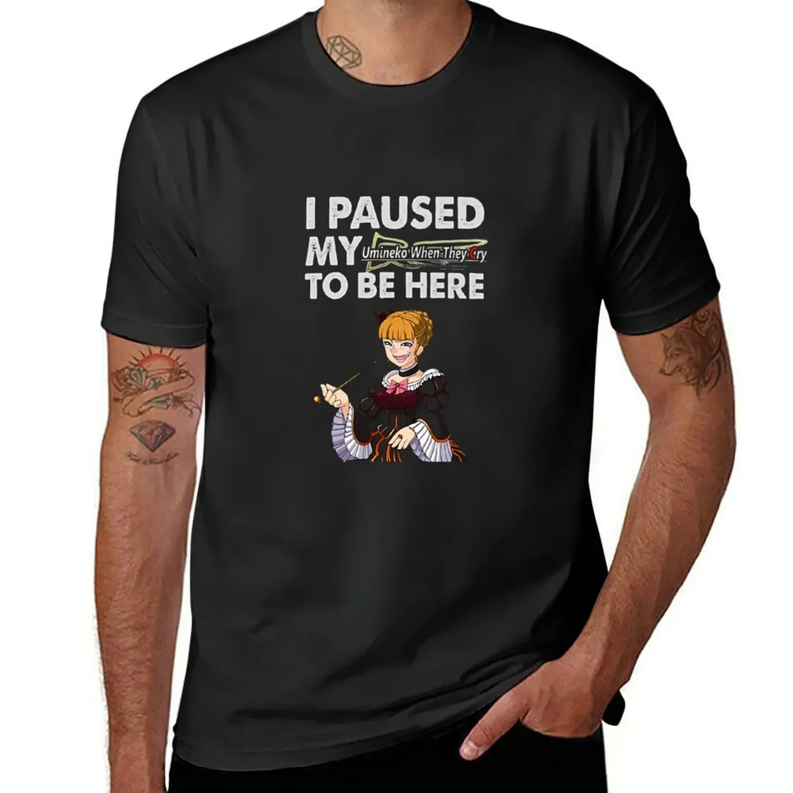 Я paused my Umineko когда они плачут чтобы быть здесь футболка новое издание милая одежда