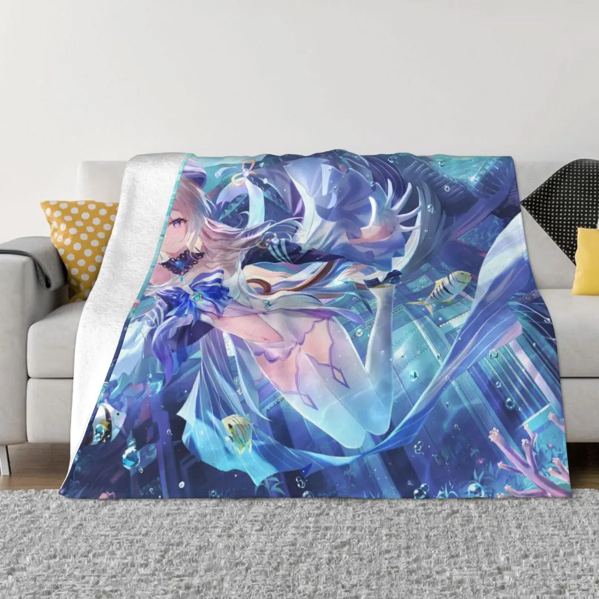 

Genshin Impact Game Blanket Flannel Spring Autumn Kokomi Warm Throws For Winter Bedding