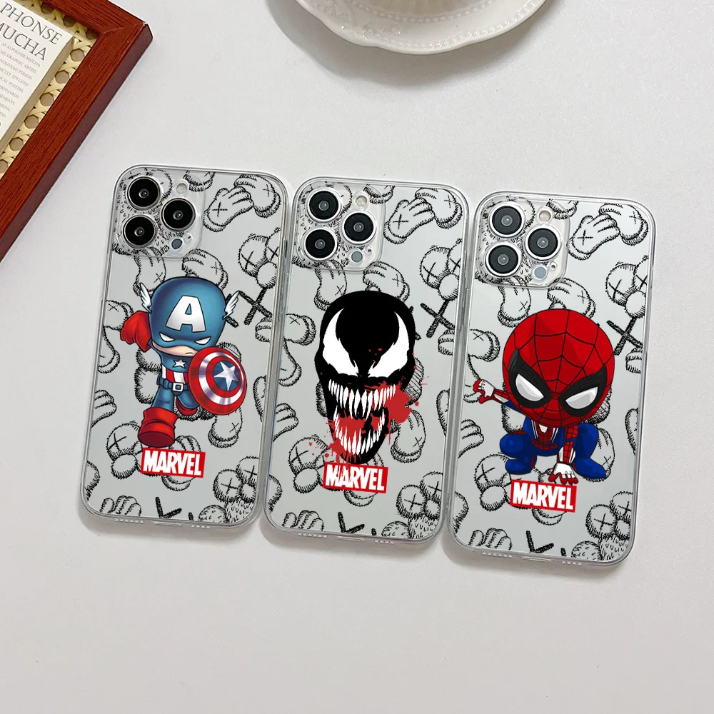 

Avengers spiderman venom Phone Case For Samsung A53 A50 A12 A52 A52S A51 A72 A71 A73 A32 A22 A20 A30 A21S 4G 5G Transparent Capa