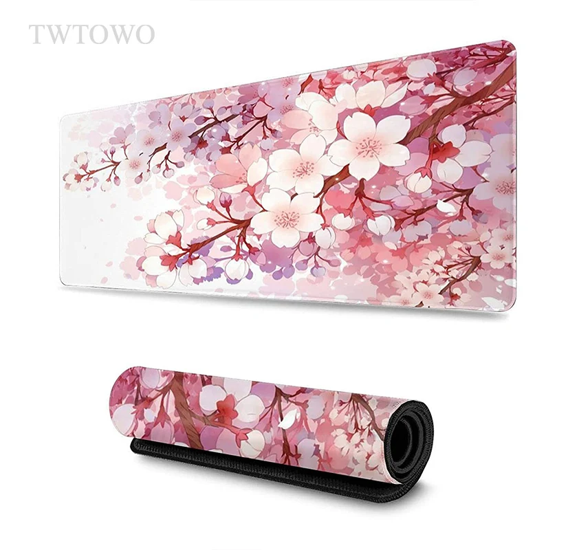 

Розовый коврик для мыши Cherry Blossom Sakura геймер XL домашний HD Коврик для мыши XXL мягкий натуральный каучук офисный коврик компьютерный Настольный...