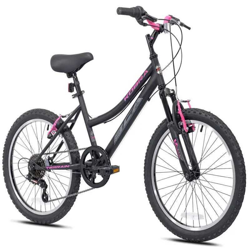 

Bicycle Fantastic 20-inch Girls' Kobra Child Bicycle, Stunning Pink and Black Mountain Bike Bicucleta de montaña Foldable bicy