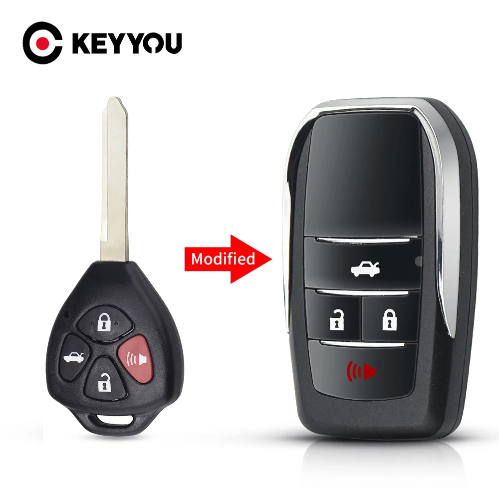 

KEYYOU TOY47 Blade For Toyota Camry Corolla RAV4 Matrix Reiz Avalon Venza Modified Flip Remote Key Shell Case 2/3/4 Button Cover