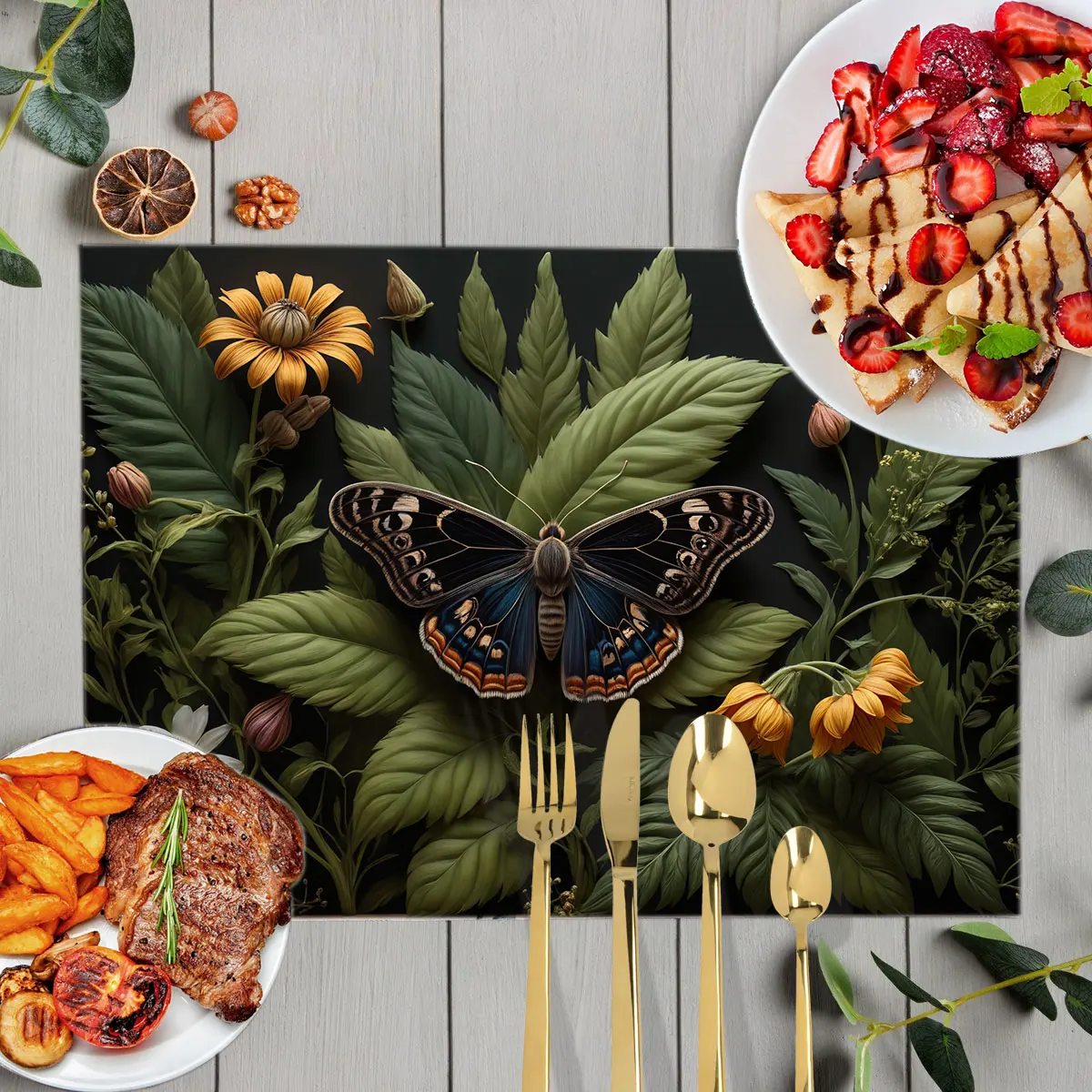 

Льняные водостойкие коврики для стола