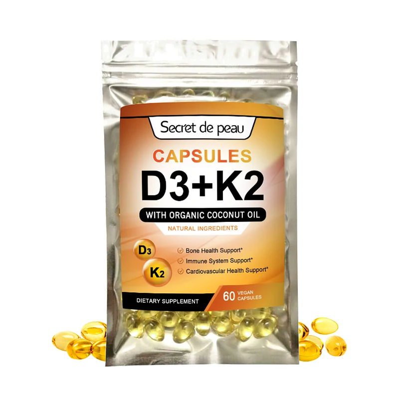 

Secret De Peau Vitamin D3 K2 Capsules Daily Supplement Supports Healthy Immune System Heart And Strong Bones Vegetarian Capsules
