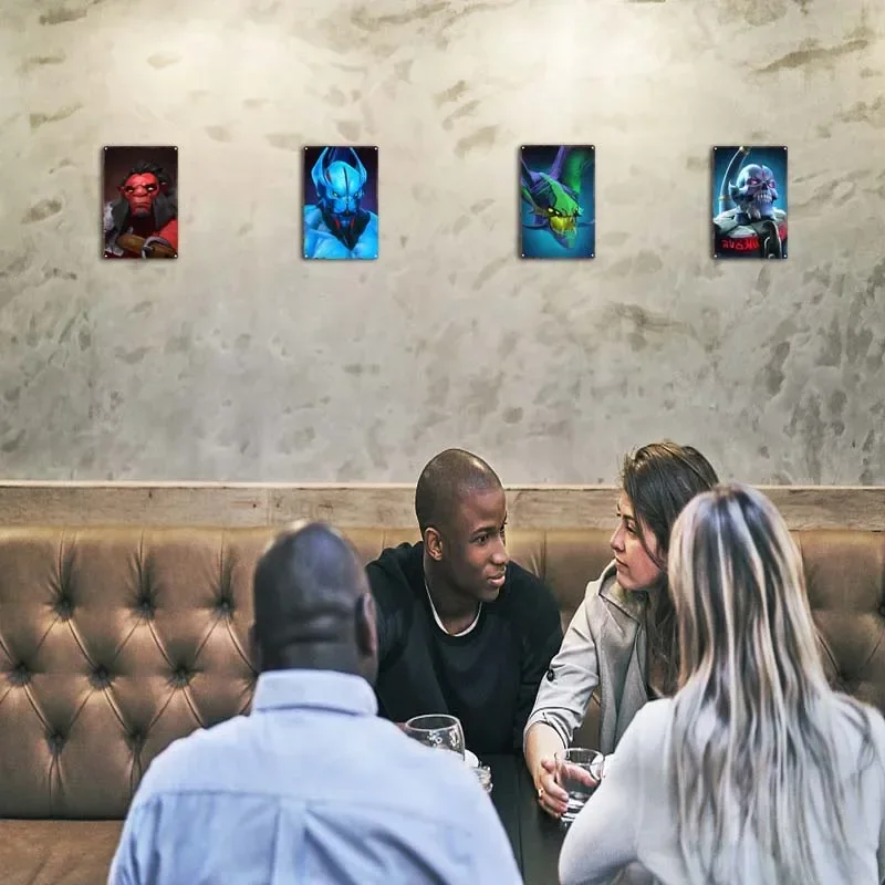 Декор для дома Dota2 металлический знак портреты гадкие герои металлическая