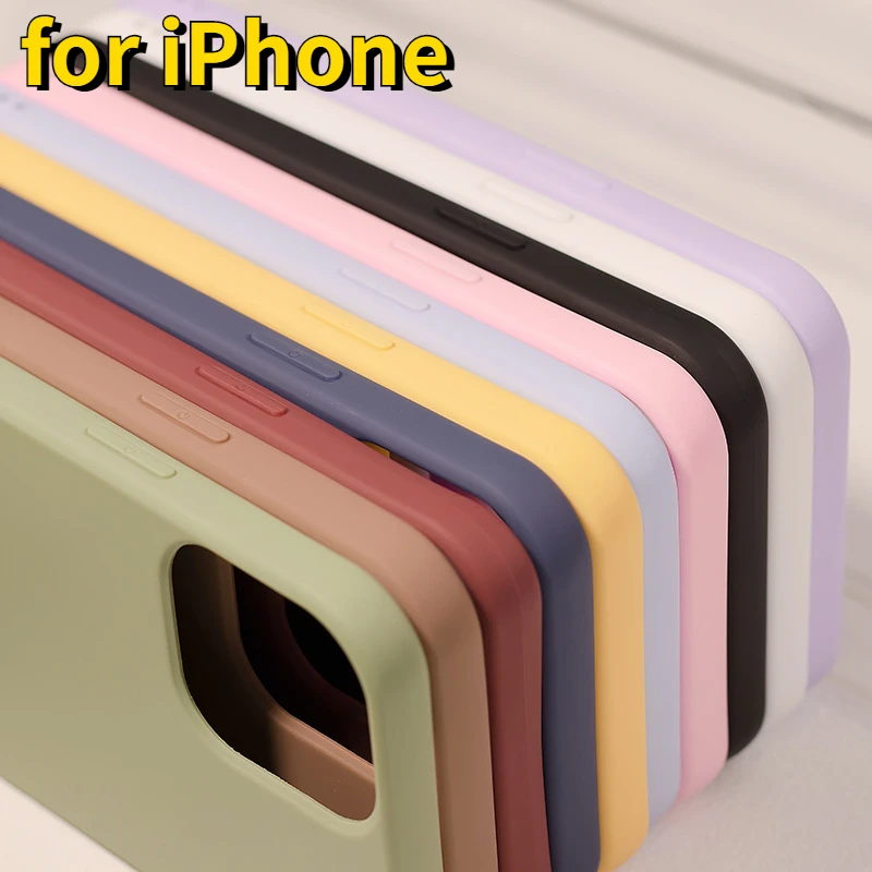 

For iPhone 12 Pro Max 13 Case 14 11 XR XS X 6S 8 7 Plus SE 2020 Mini Shockproof Phone Protective Sleeve Silicone