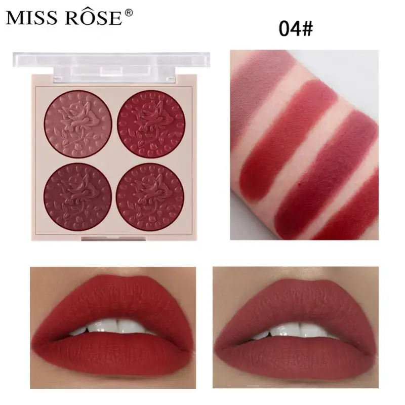 

4-Color Lipstick Palette Velvet Matte Creamy Texture Lipstick Intense Color Sexy Lips Makeup Maquiagem Cosmetics TSLM1
