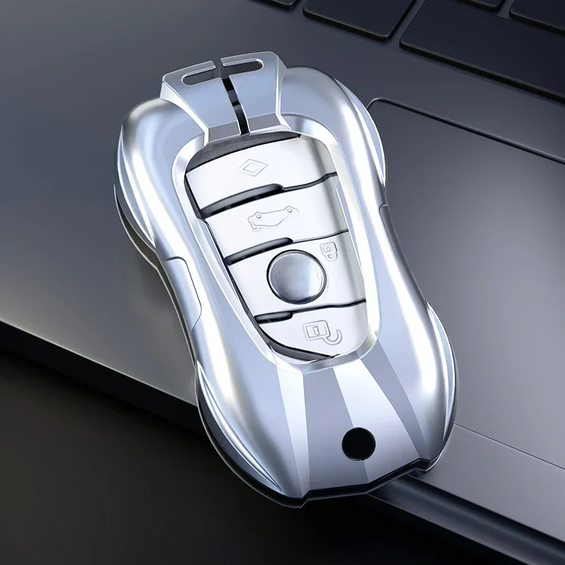 

For BMW 2 3 4 5 series X1 X3 X4 X5 X7 G30 G05 Zinc alloy silver/space gray Car Key Case Keyless Cover Key Shell Car Accessories