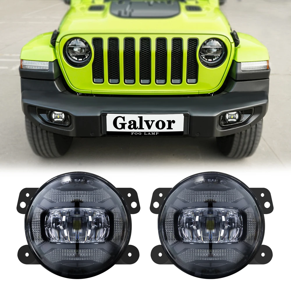 

30W 4 Inch Round Led Fog Light White Halo Ring Angel Eyes & White Lamp DRL amber turning lights for Jeep Wrangler JK LJ TJ