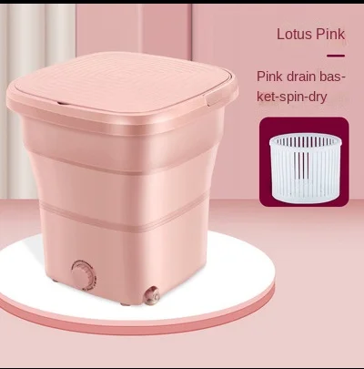 Folding Washing Machine Small Bucket Portable Fully Semi-automatic Washing Underwear Panties Socks Baby Clothes New 2022