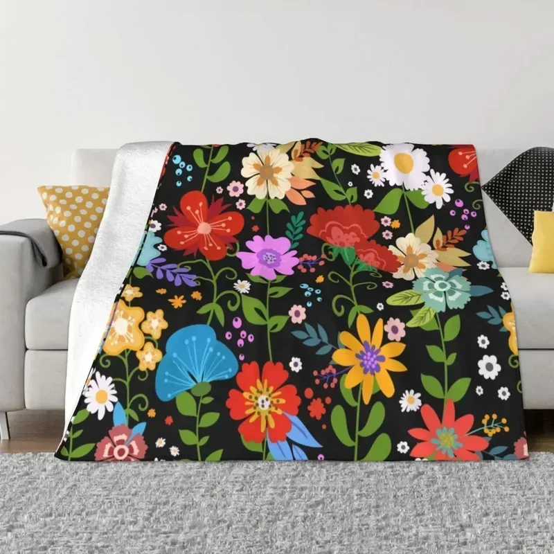 Мексиканское цветочное фланелевое одеяло с цветами одеяла для домашних