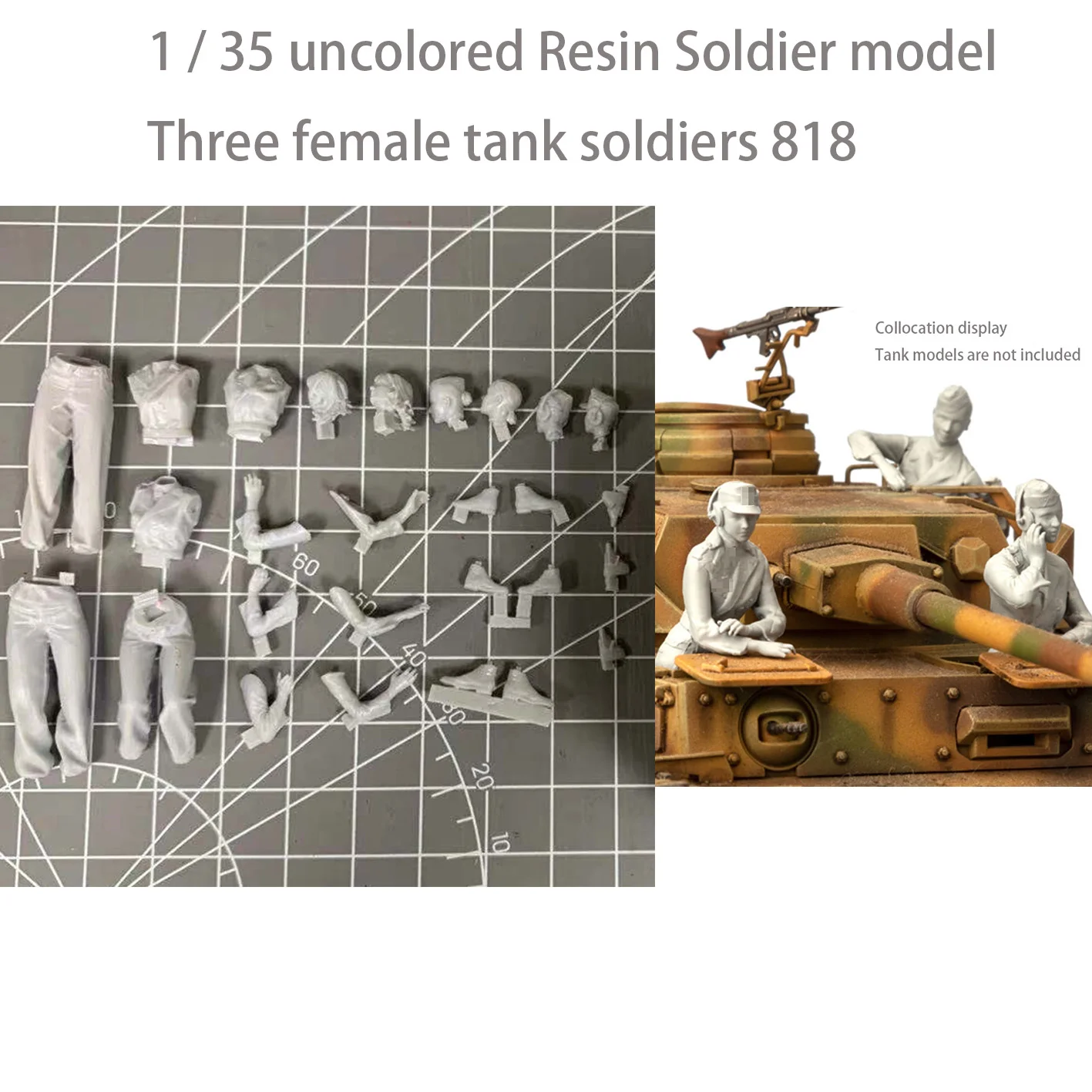 

1 / 35 uncolored Resin Soldier model Three female tank soldiers 818