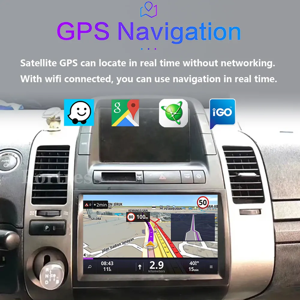 Фото Android 16 для Toyota Prius 20 2003-2009 авто радио мультимедиа стерео головное устройство плеер навигационный экран GPS Carplay без 2din DVD №4