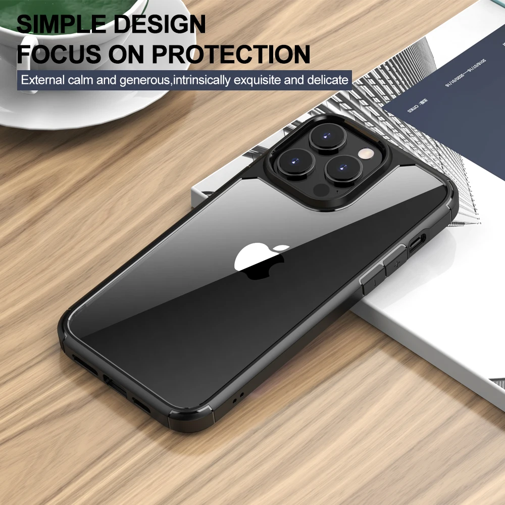 

Shockproof Phone Case For iPhone 12 11 13 Pro Max X XR Transparent Case For iPhone 7 8 Plus 11 12 13 Hard PC Soft TPU Full Cover