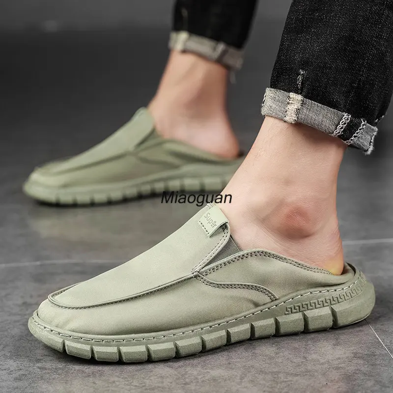 Кроссовки мужские с круглым носком лоферы Вулканизированная подошва без