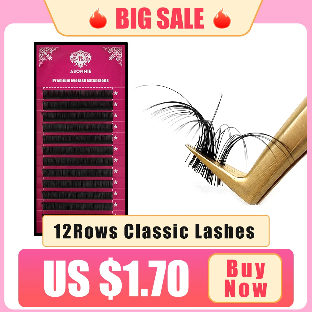 Abonnie C/D Curl Classic Individual Eyelash Extensions Russian Volume Lashes Fluffy Premium Lashes Extensions