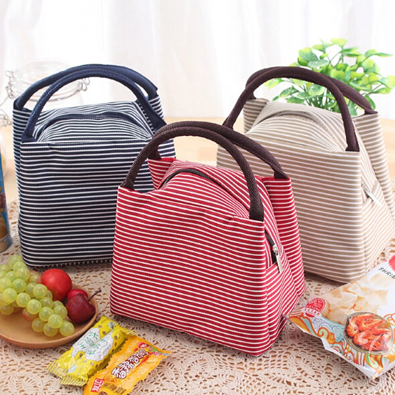 

Полосатая сумка для ланча для женщин, стандартная упаковка, Термосумки для еды, Термосумка, Детская сумка для ланча