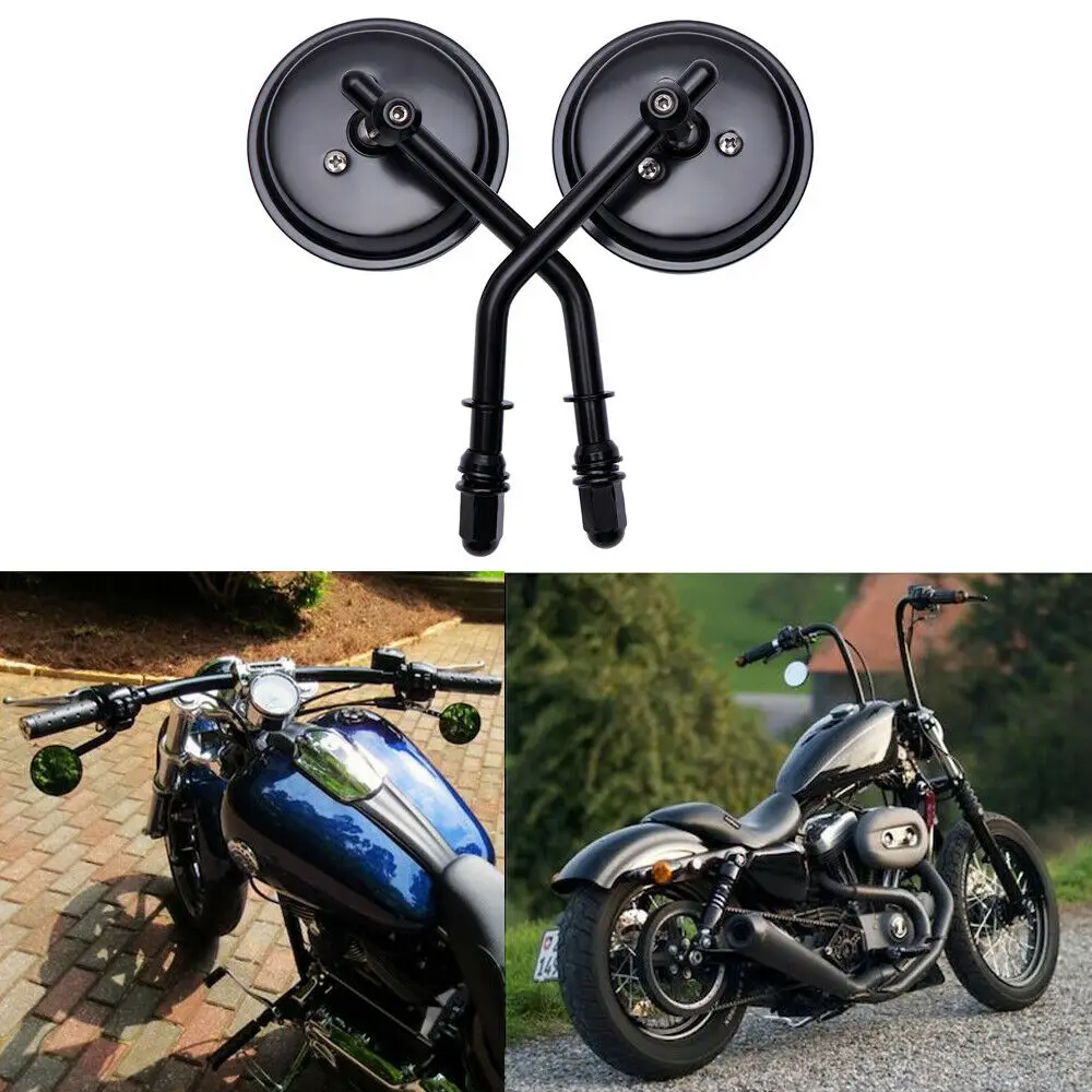 Черные круглые мотоциклетные зеркала для Harley Davidson Softail Sportster XL 883 1200 |
