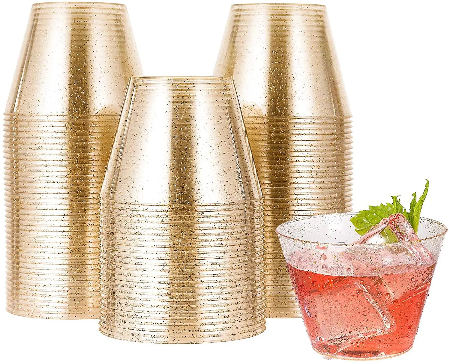 

Disposable Water Glass Gold Powder Wine Glass Silver Powder Whiskey Plastic Cup Juice Cup Dessert Mousse Cup Wedding Birthday Fa