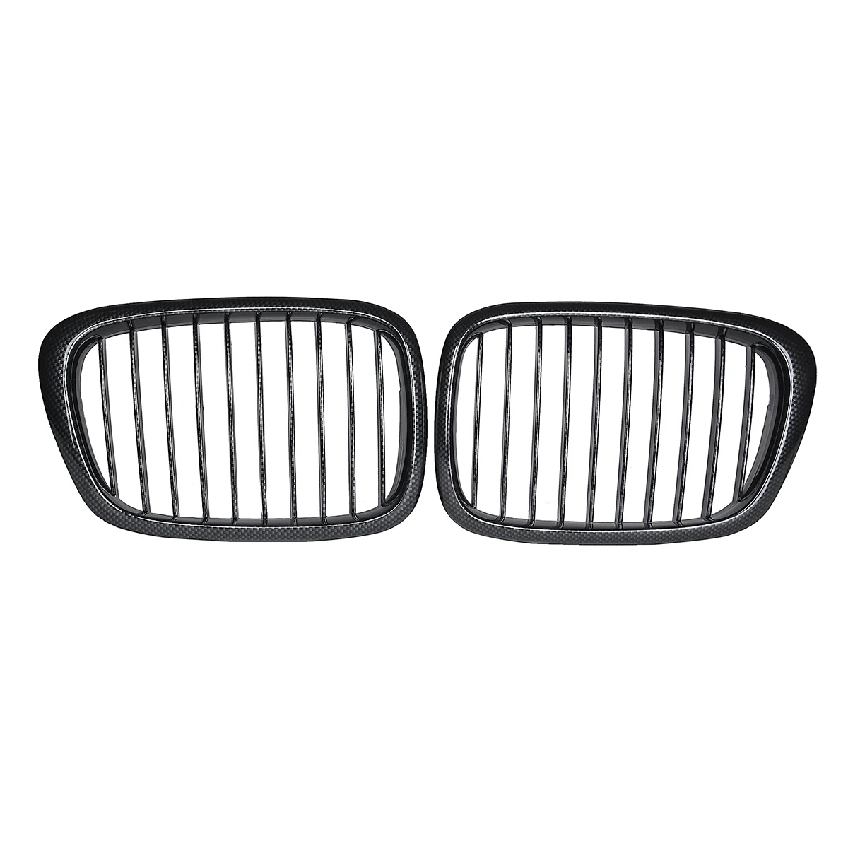 

1 Pair Gloss Carbon Fiber ABS Car Front Kidney Grilles Grill Hood for-BMW E39 5 Series 525 528 530 535 540 M5 1997-2003