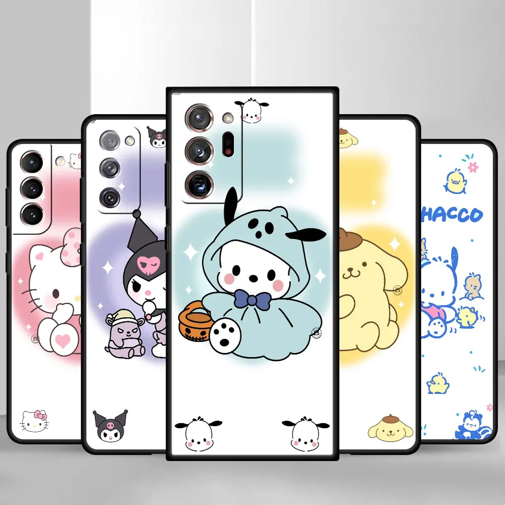 

HelloKitty Pochacco Kuromi Case For Samsung Galaxy S21 S20 S22 ultra FE 5G S10 S8 S9 S21 plus s10e for Note 20 10 9 Fundas Cover