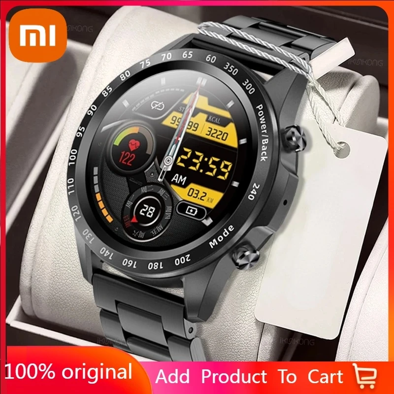 

Xiaomi Men Smart Watch Heart Rate Blood Pressure Waterproof Sports Fitness Luxury Watch Bluetooth Call Smartwatch Music Clock