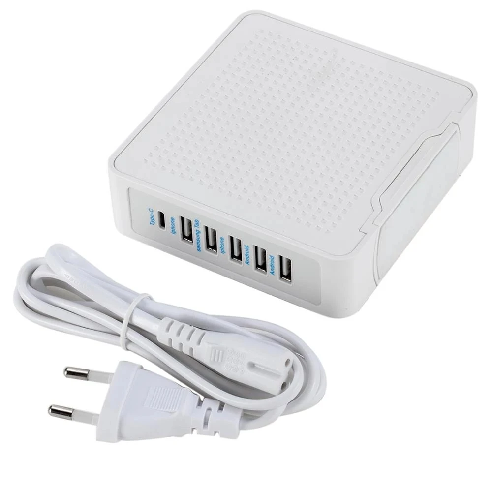 

Сетевое зарядное устройство с 6 USB-портами и поддержкой быстрой зарядки