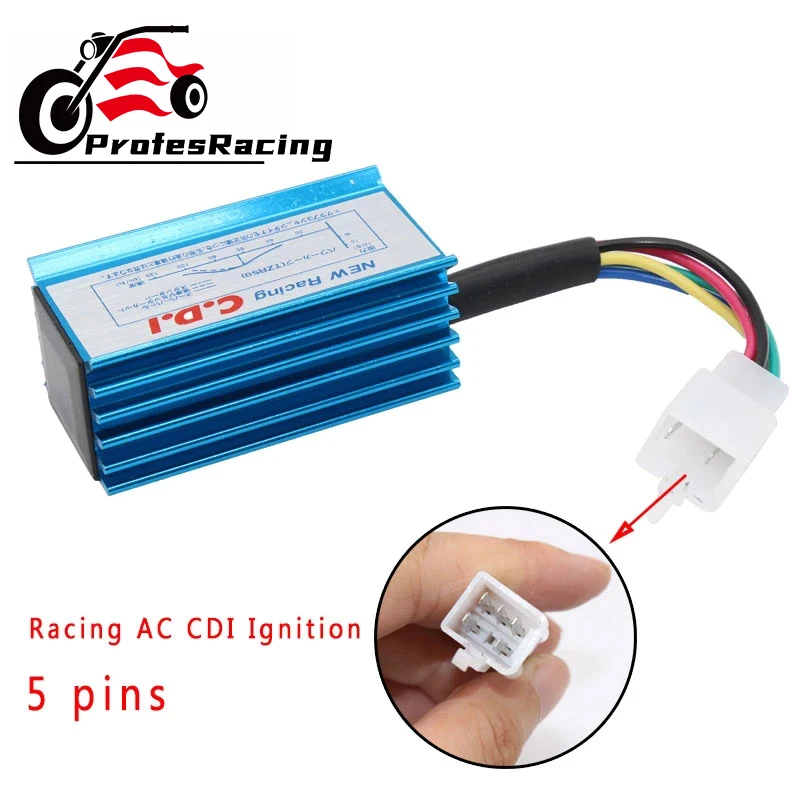 

Blue Racing AC CDI Ignition Box 5 pins For 50cc 110cc 125cc ATV Quad Pit Dirt Bike Go Kart Moped Scooter Motorcycle