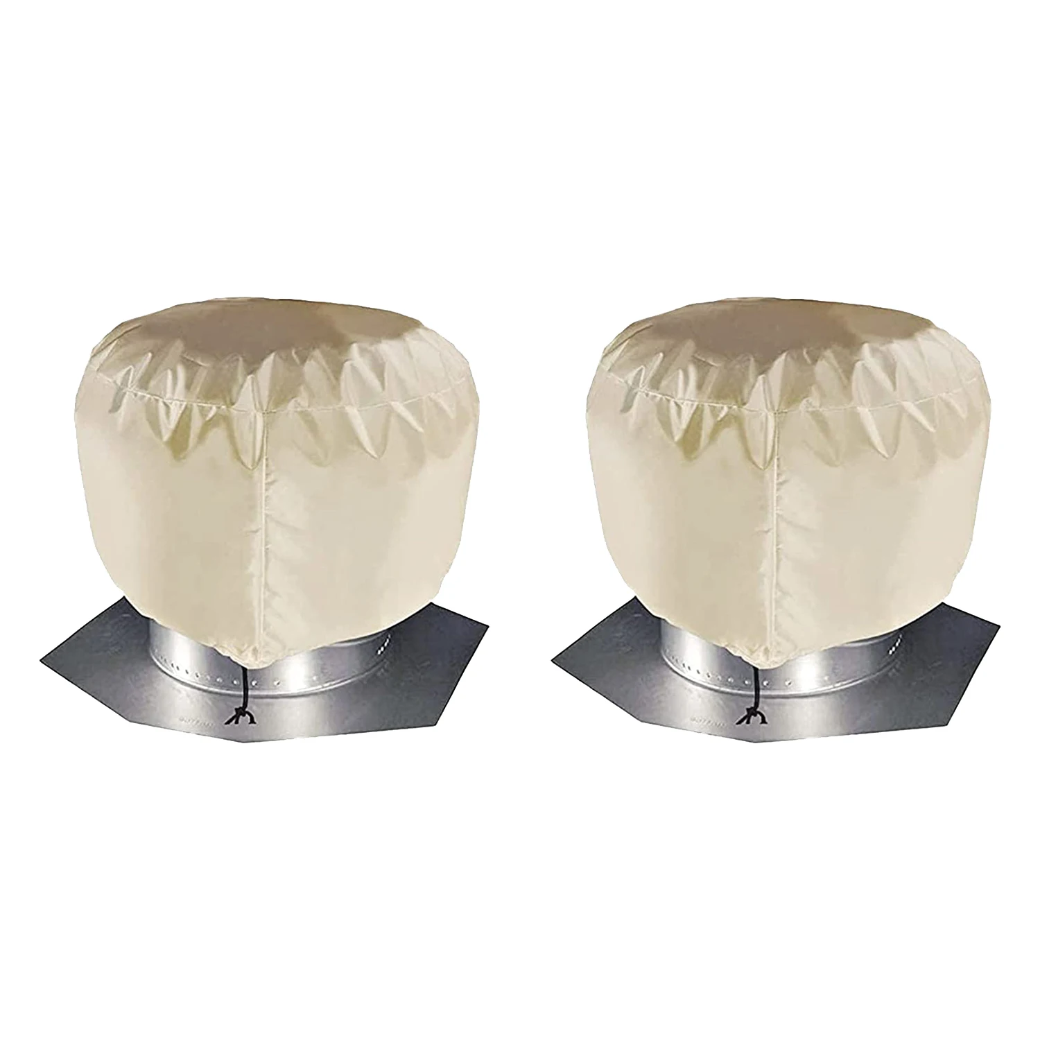

2Pcs Turbine Roof Vent Cover House Roof Turbine Hoods Shield Canvas 20Inch X 20Inch Khaki