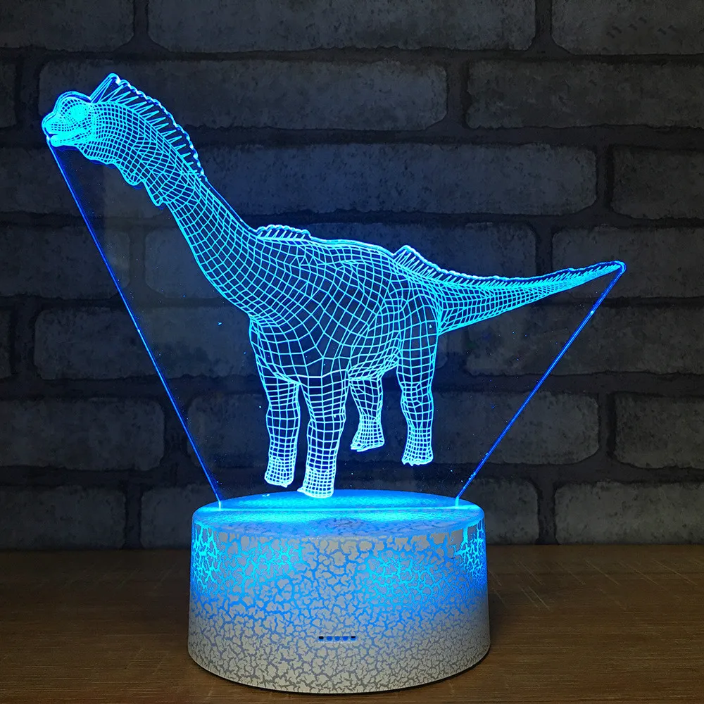 Ночник Dino Crack Base красочная сенсорная светодиодная 3d лампа милые детские игрушки с