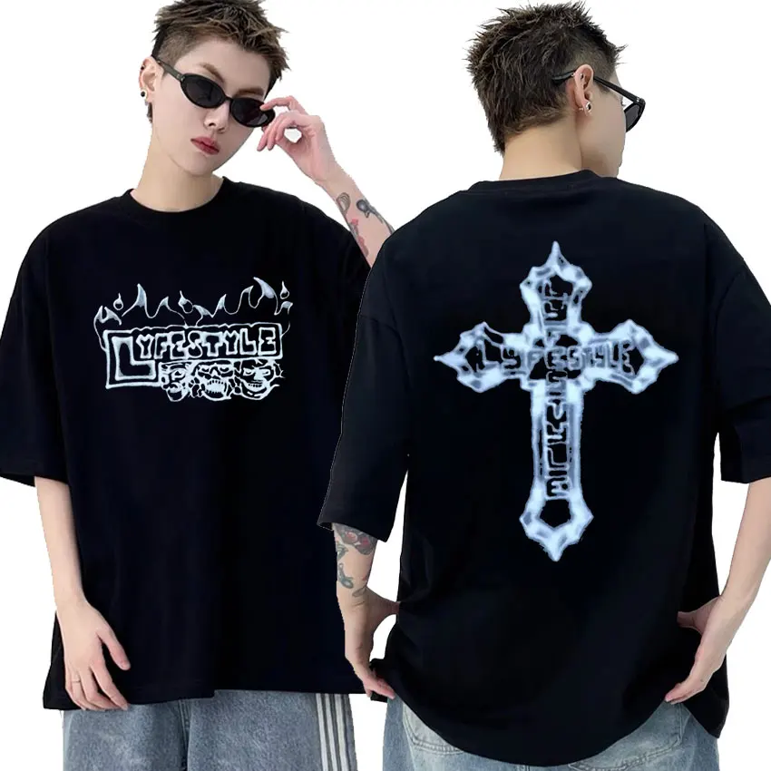 Rapper Yeat Lyfestyle Skeleton Graphic T Shirt Men Retro Fashion Oversized Cotton T-Shirts Y2k Unisex Hip Hop Clothing T-shirt