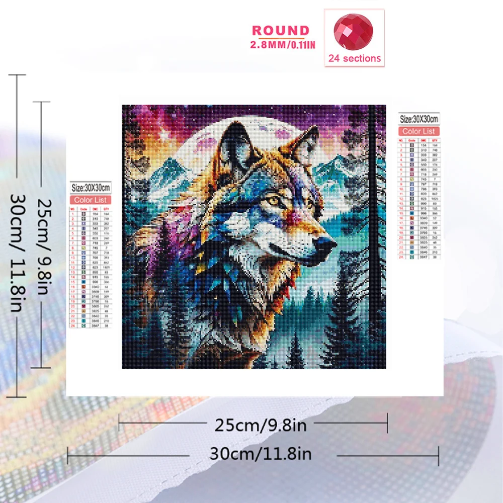 Momoart 5D DIY алмазная живопись волк Фото Мозаика дерево вышивка Луна ручной работы