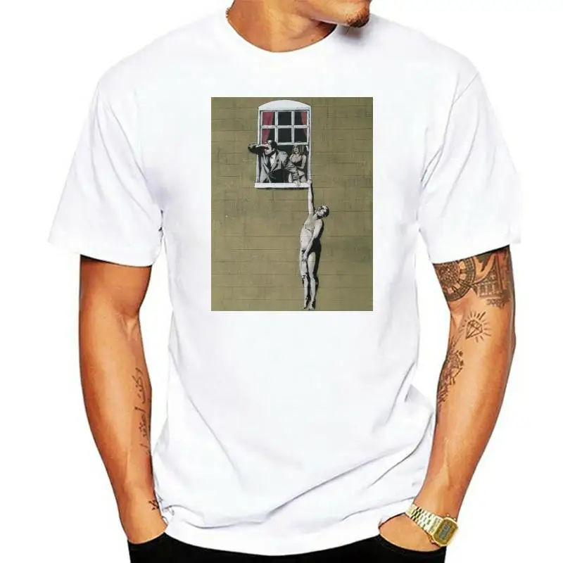

Banksy Cheating Wife Street Art T Shirt Printed In Uk Same Day Dispatchnovelty Mens T-Shirts for Men 3D Printed Short Sleeve
