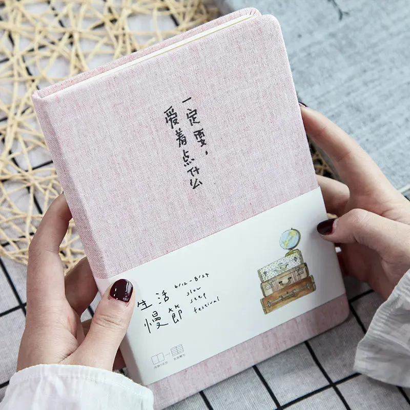 

New Creativity Horizontal Line Notepad A5 Small Fresh Diary Notebooks on Canvas Simple Notepad School Supplies Notebook